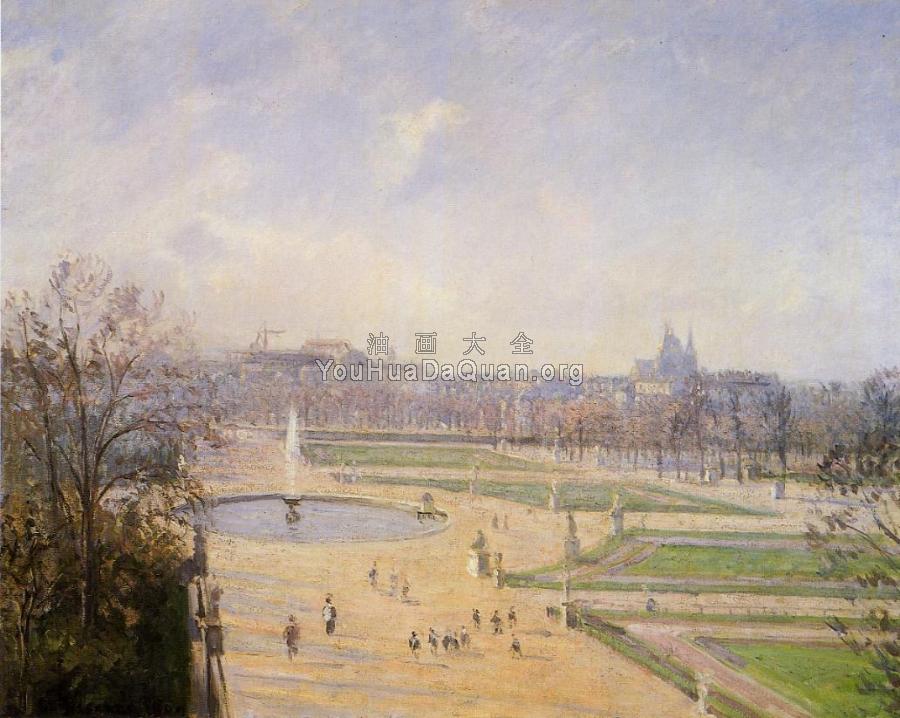 The Bassin des Tuileries - Afternoon, Sun - 卡米耶·毕沙罗